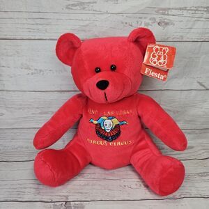 Vintage 1997 Circus Circus plush Red Teddy Bear With Tags